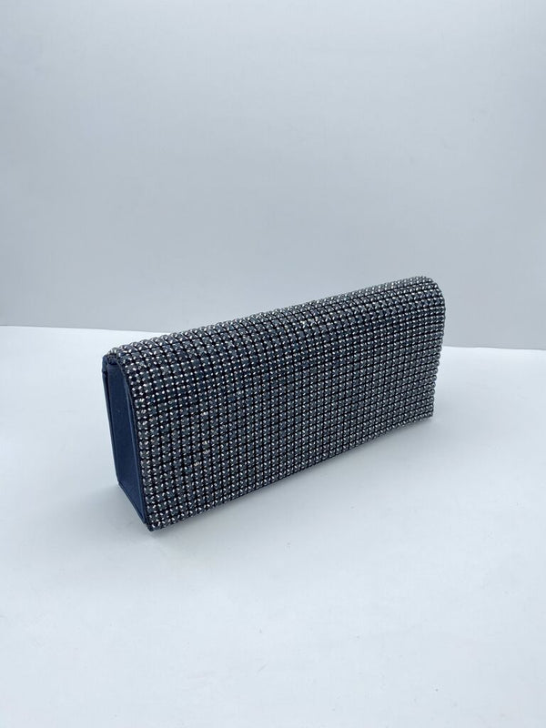 Black Beaded Clutch with Sparkling Accents