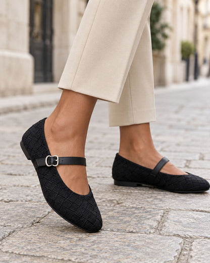 Mary Jane Shoe Suede BLACK