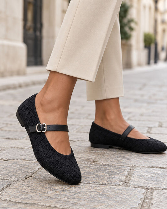 Mary Jane Shoe Suede BLACK