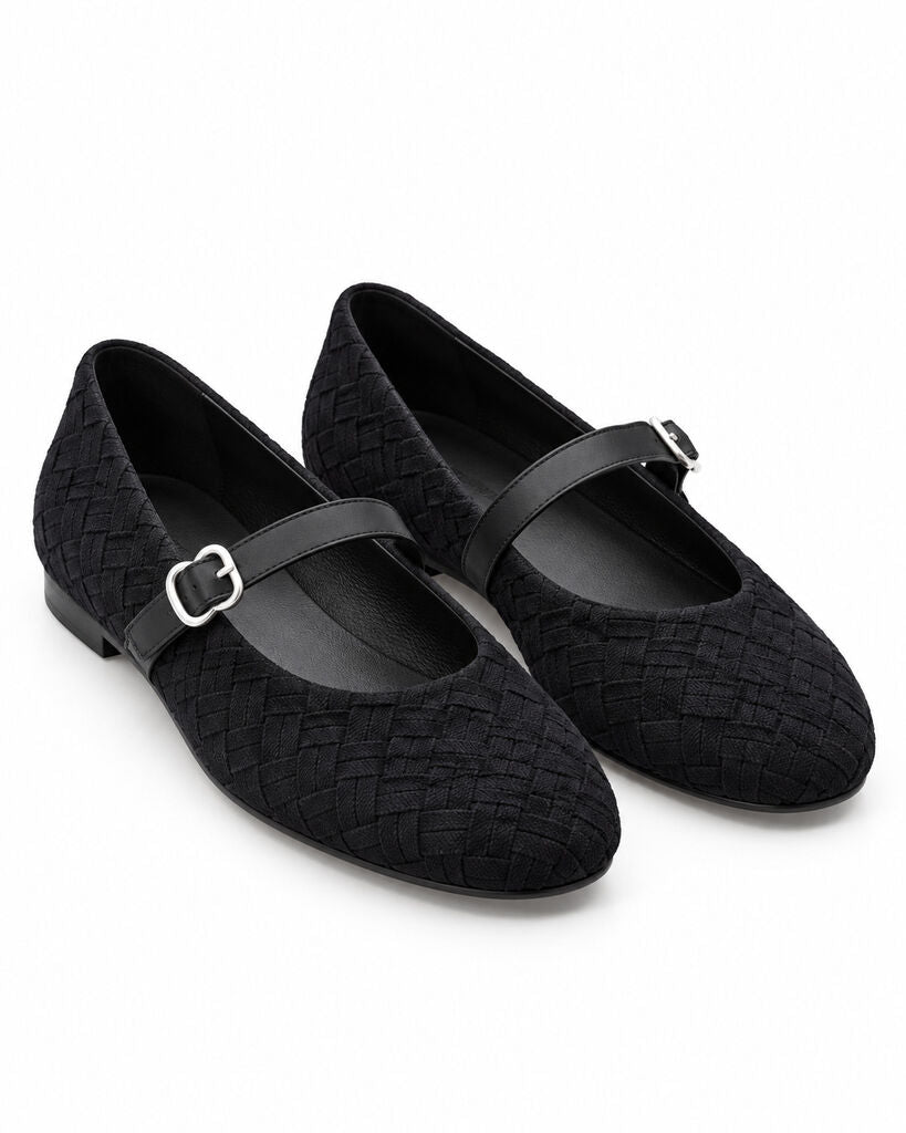 Mary Jane Shoe Suede BLACK