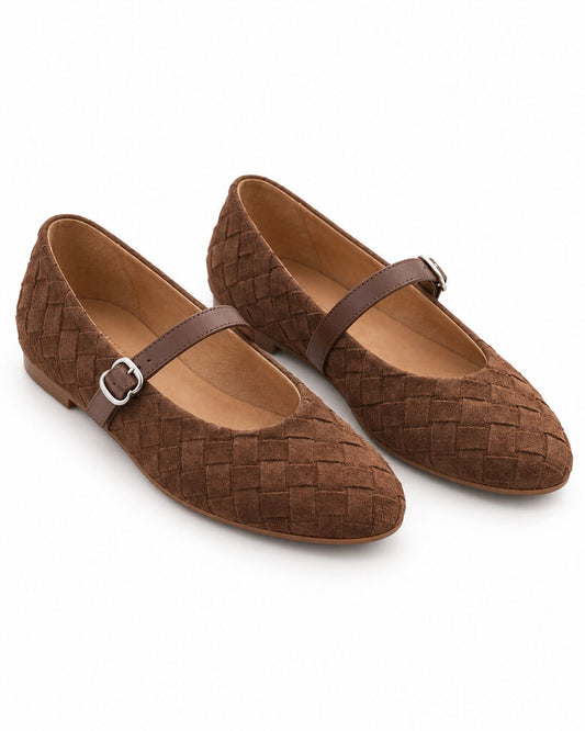 Mary Jane Shoe Suede BROWN