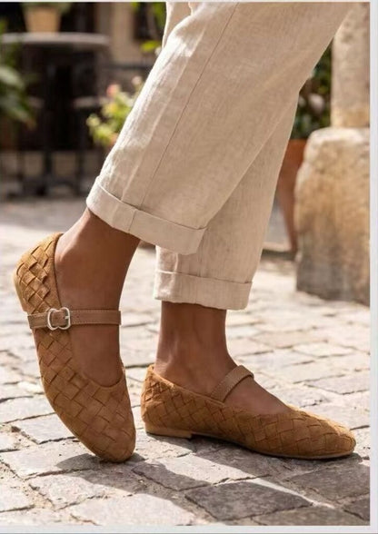 Mary Jane Shoe Suede CAMEL