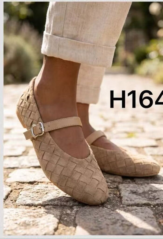 Mary Jane Shoe Suede KHAKI