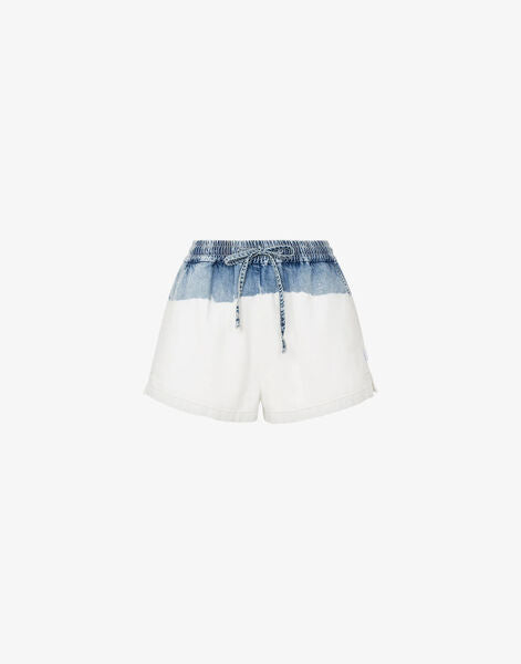 Blue and White Tie-Dye Drawstring Shorts
