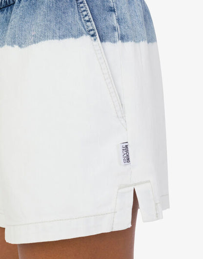 Blue and White Tie-Dye Drawstring Shorts