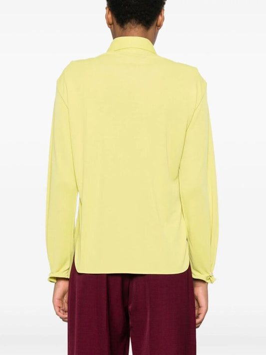 Lime Ruffle Detail Long Sleeve Blouse