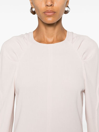 Soft Cream Long Sleeve Midi Dress