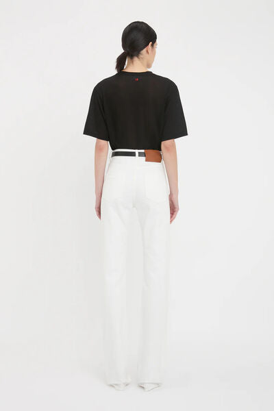Black Cotton T-Shirt with Relaxed Fit