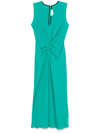 Emerald Twist Front Sleeveless Dress