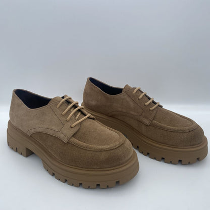 Tan Suede Chunky Sole Oxfords