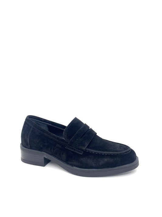Black Suede Loafer with Classic Silhouette