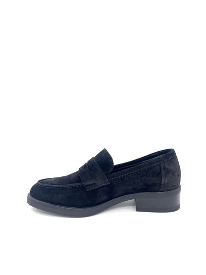 Black Suede Loafer with Classic Silhouette