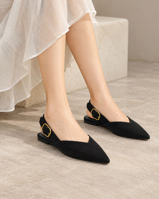 Flat Shoe Suede NERO