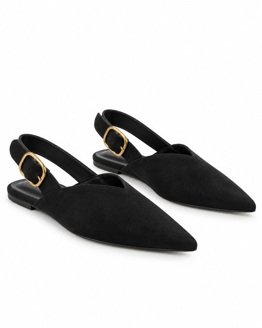 Flat Shoe Suede NERO