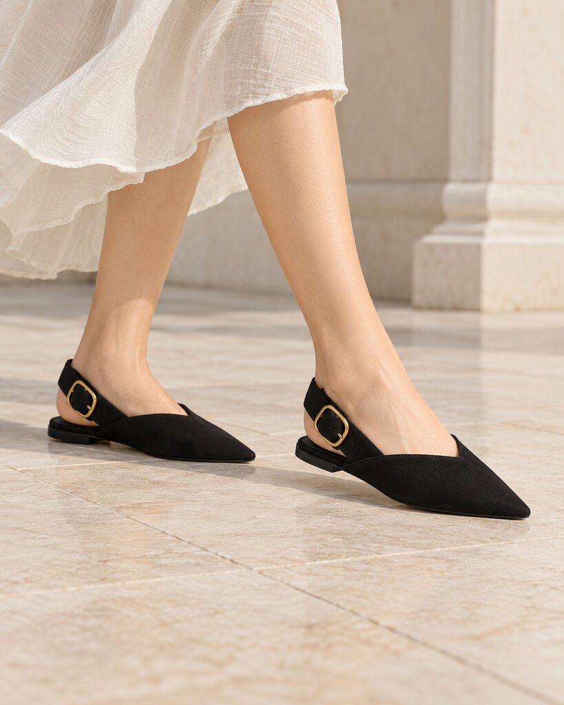Flat Shoe Suede NERO