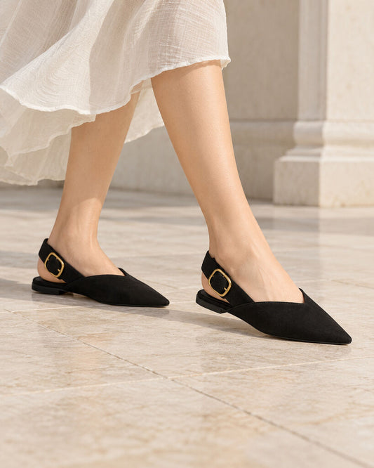 Flat Shoe Suede NERO