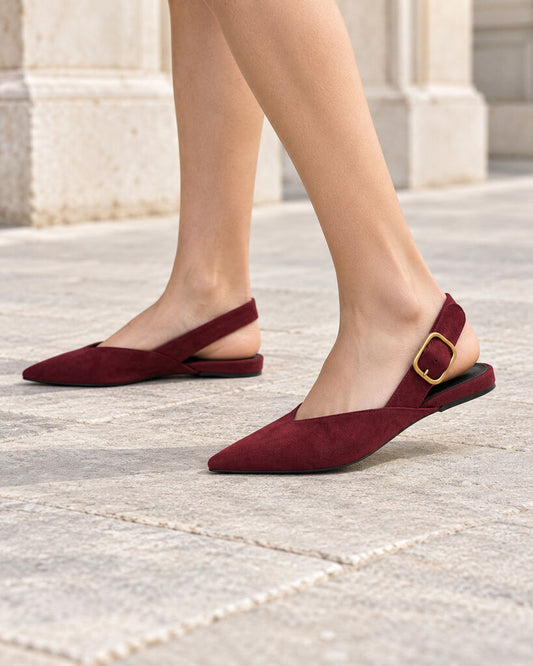 Flat Shoe Suede WINE
