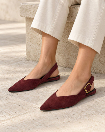 Flat Shoe Suede WINE
