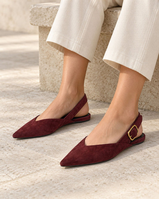 Flat Shoe Suede WINE