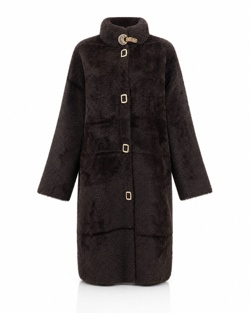 Coat Faux Fur COFFEE