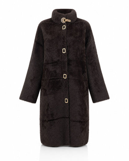 Coat Faux Fur COFFEE
