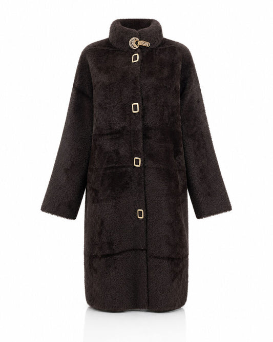 Coat Faux Fur COFFEE