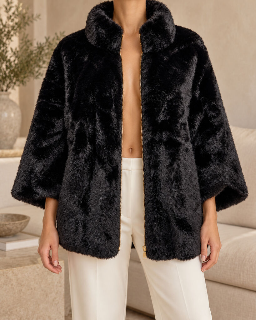 Jacket Faux Fur BLACK