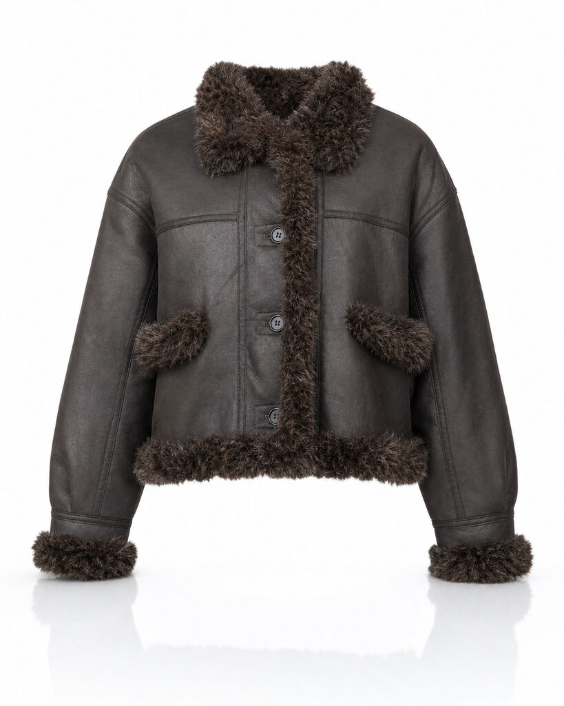 Jacket Faux Fur COFFEE