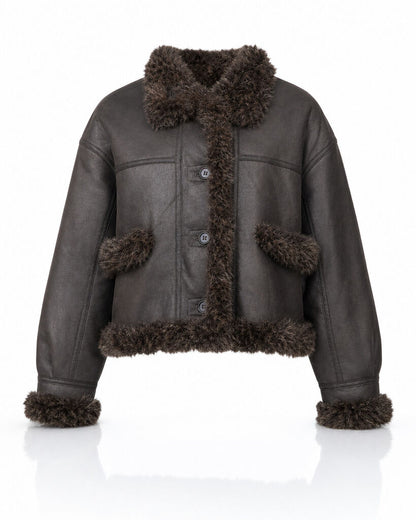 Jacket Faux Fur COFFEE