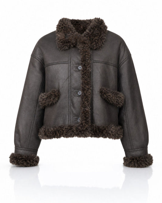 Jacket Faux Fur COFFEE
