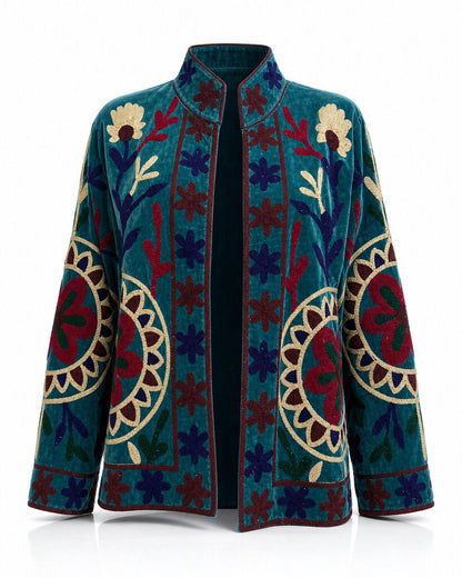 Jacket - AQUA/BEIGE