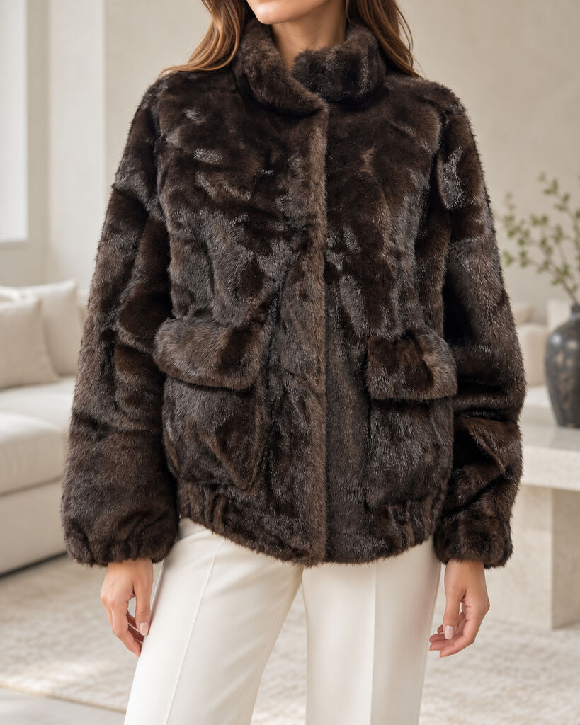 Jacket Faux Fur MARRON