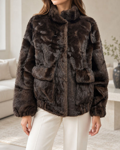 Jacket Faux Fur MARRON