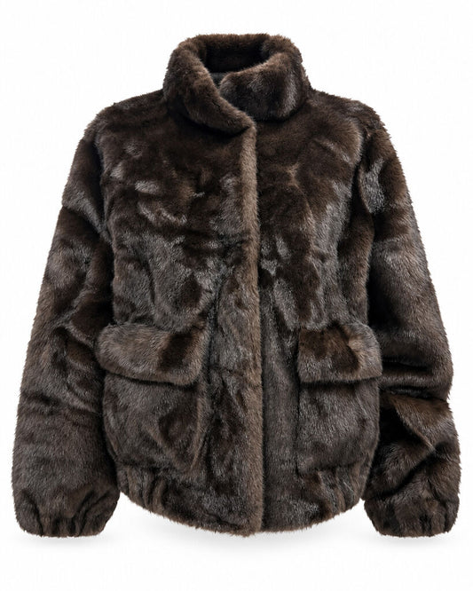 Jacket Faux Fur MARRON