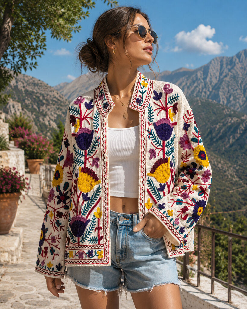 Kaftan Unique WHI/YEL