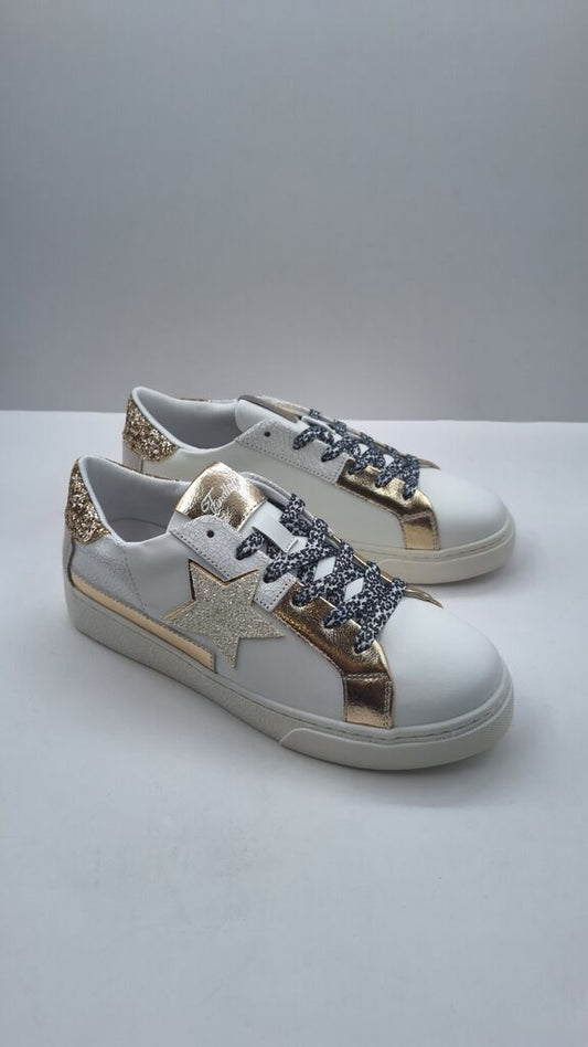 White Glitter Star Chunky Sneakers