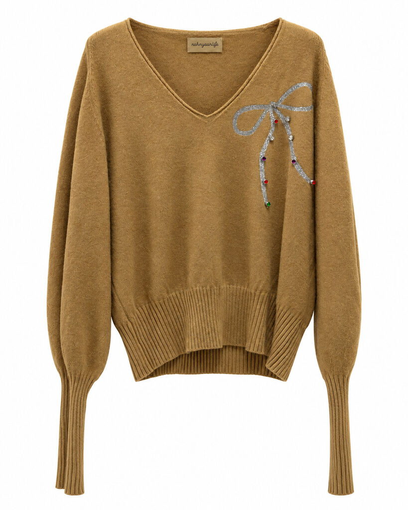 Top Long Sleeves Strass CAMEL