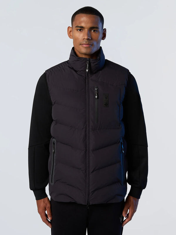Black Quilted Vest with Zip Closure