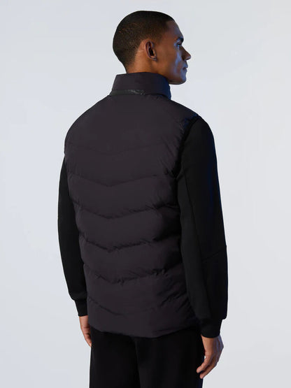 Black Quilted Vest with Zip Closure