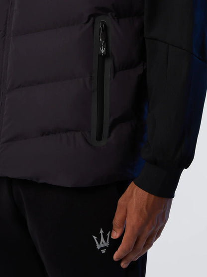 Black Quilted Vest with Zip Closure