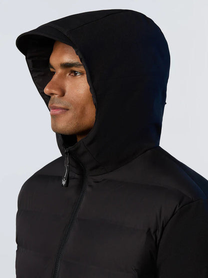 Black Quilted Puffer Jacket with Hood
