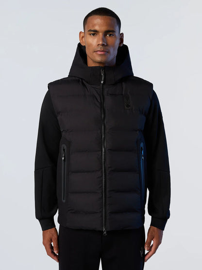 Black Quilted Puffer Vest with Hood