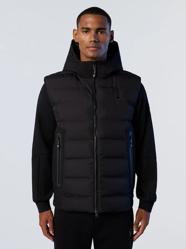 Black Quilted Puffer Vest with Hood