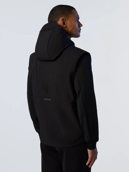 Black Quilted Puffer Vest with Hood