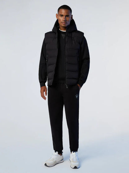 Black Quilted Puffer Vest with Hood