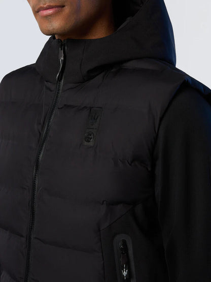 Black Quilted Puffer Vest with Hood