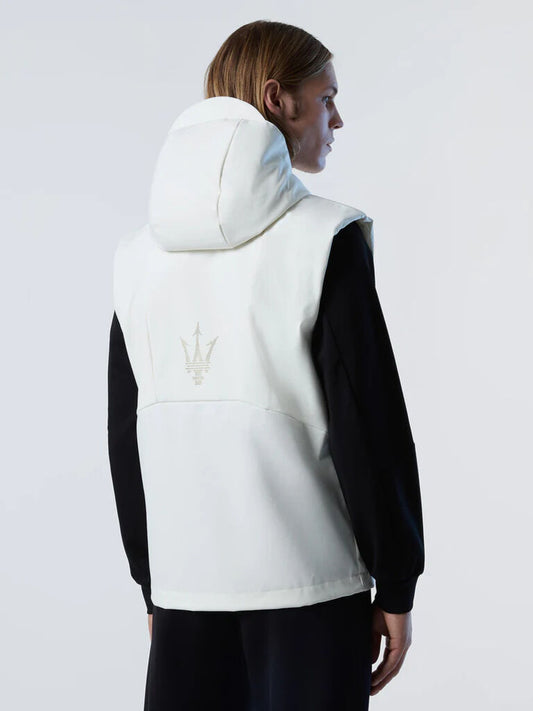 White Puffer Vest with Zippered Pockets