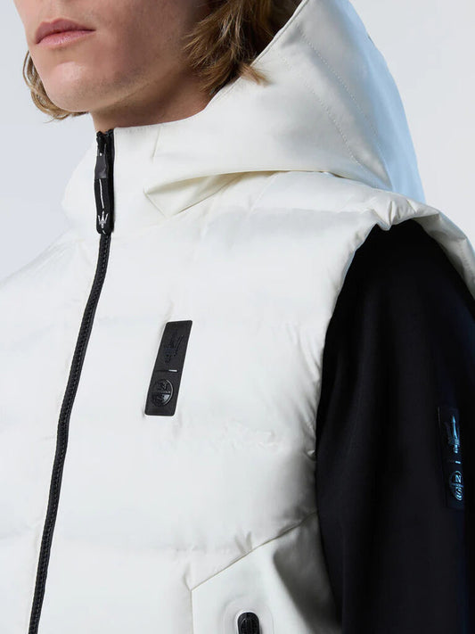 White Puffer Vest with Zippered Pockets