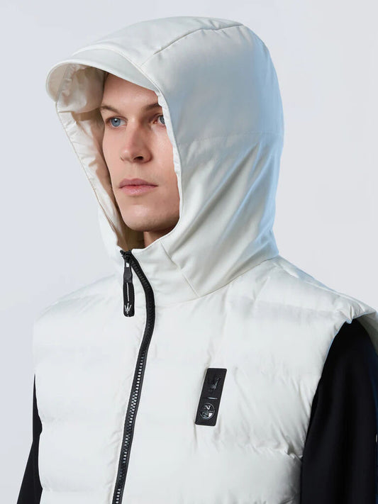 White Puffer Vest with Zippered Pockets