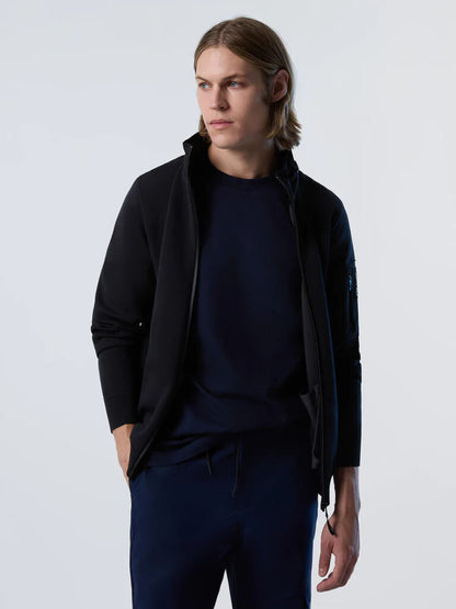 Black Zip-Up Jacket with High Neck